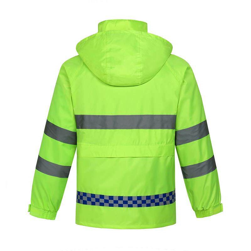 反光雨衣交通安全服雨裤套装新式分体式男防水摩托车骑行服荧光绿
