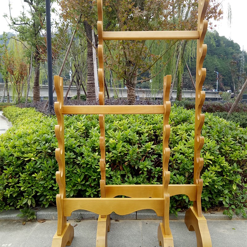 实木刀剑架 立式宝剑架 多层武士刀架剑托 兵器架子汉剑座 展示架