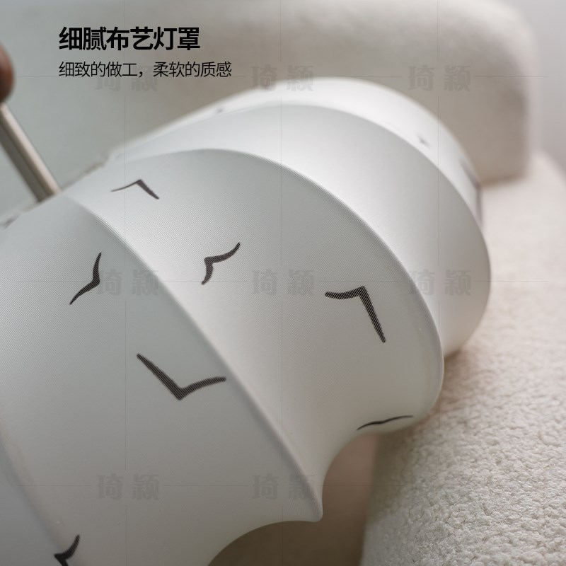 复古南洋风书房衣帽间卧室吊灯法式中古设计师印花布艺圆形南瓜灯