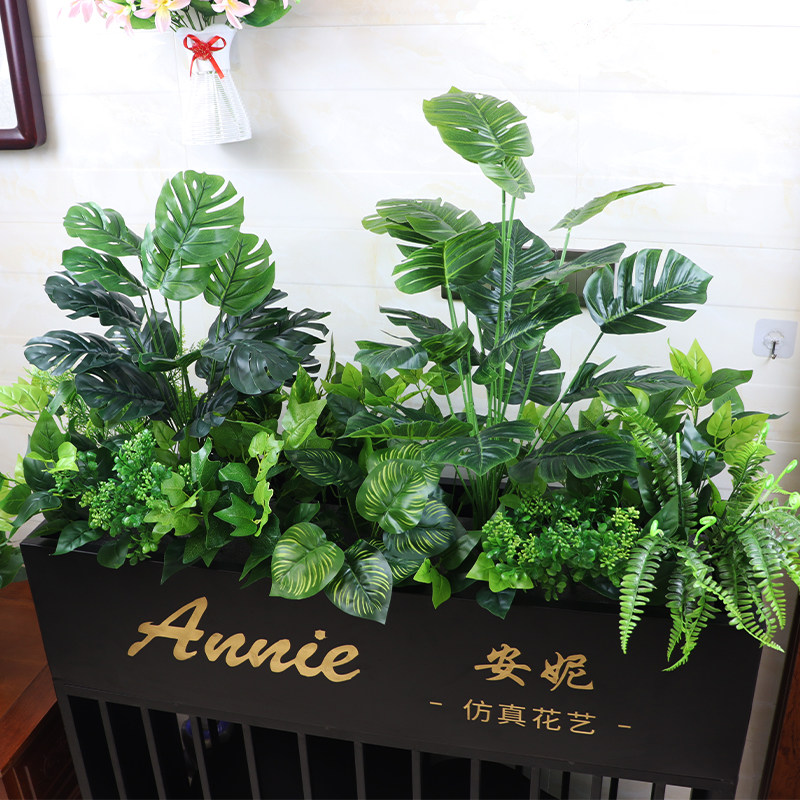 绿植套装组合假花盆栽隔断花箱餐厅装饰花草墙绿植仿生造景仿真花