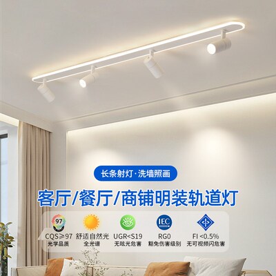 明装射灯客厅家用2024新款无主灯氛围灯长条衣帽间专用led轨道灯