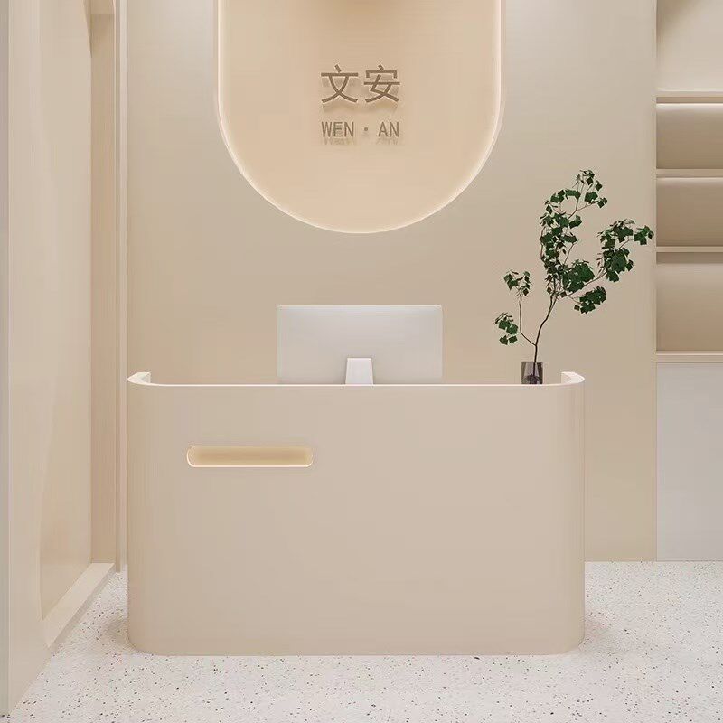 小型服装店美甲店收银台吧台店铺现代简约美容院前台接待台柜台桌