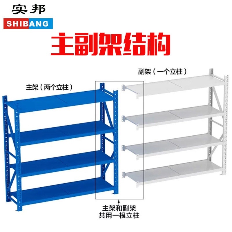实邦仓库货架六层轻型仓储置物架家用铁架子储物架菜鸟驿站货物架