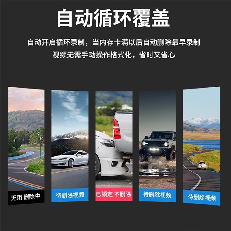 新款哨兵模式行车记录仪360全景免安装无线前后双摄汽车高清车载图片