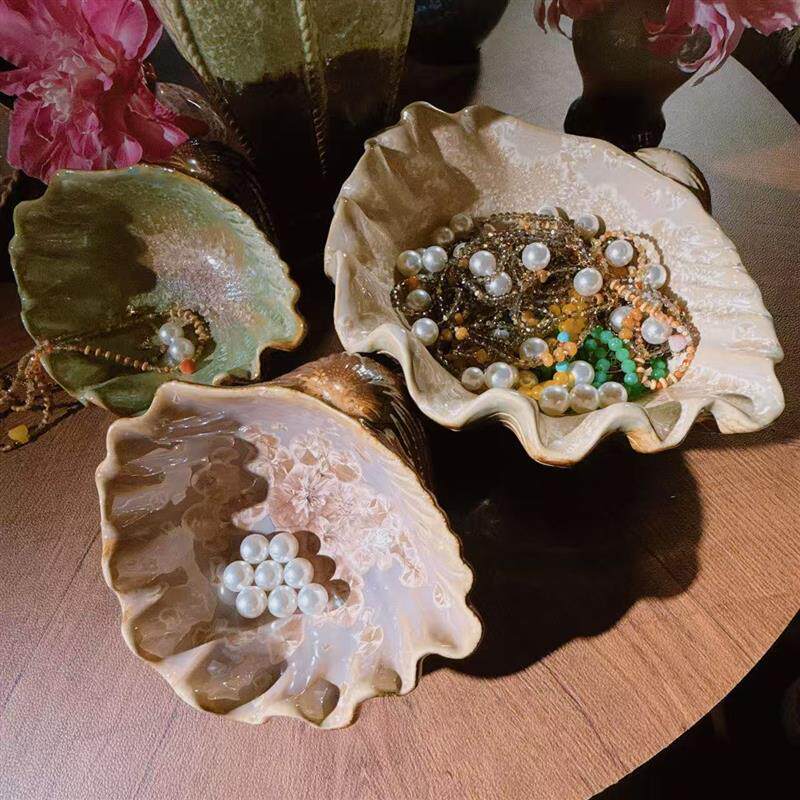 结晶釉满晶花精品晶花 蚌 摆件放首饰工艺礼品摆饰创意家居装饰摆