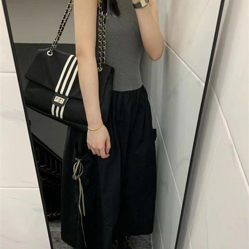 无题notitle 单肩斜挎手提腋下包尼龙布流浪包链条包学院风通勤