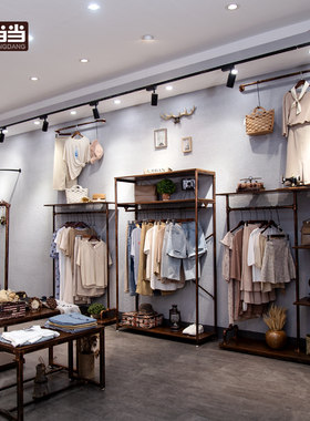 服装店衣架展示架欧式落地式侧挂男装店女装店上墙壁挂装修中岛架