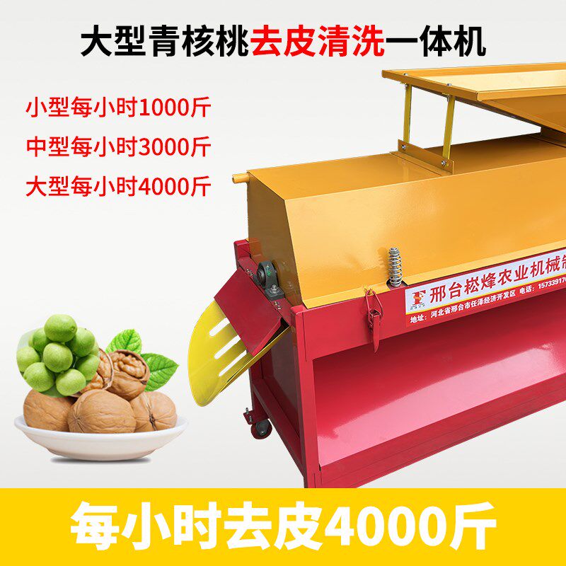 大型青核桃去皮机商用核桃剥皮机青核桃去皮清洗一体机核桃脱壳机
