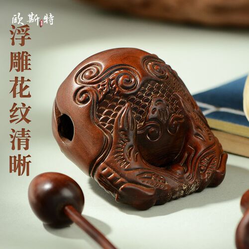 黄杨木木鱼法器实木家用实木木鱼解压打击乐器木雕摆件音质清脆