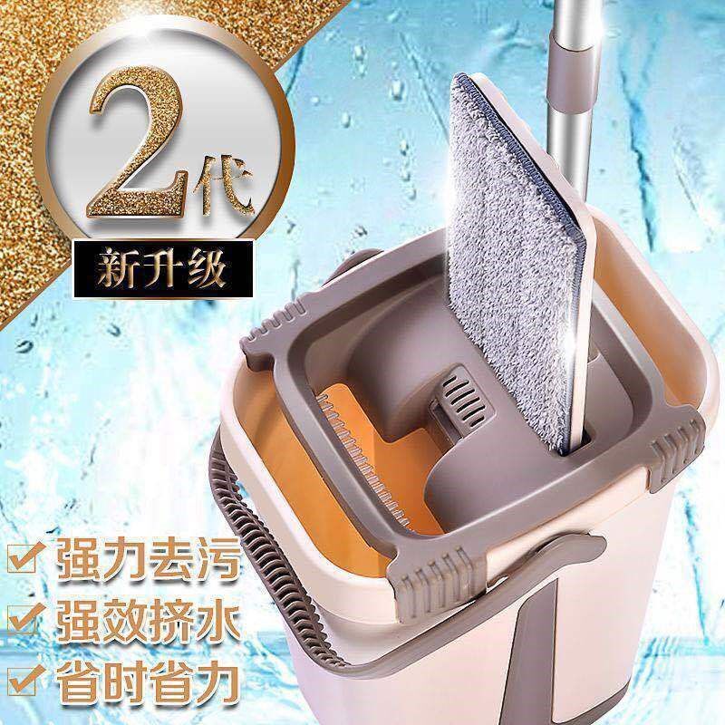 厂家直发拖把刮刮乐免手洗平板拖把家用旋转懒人一拖净拖地拖布干