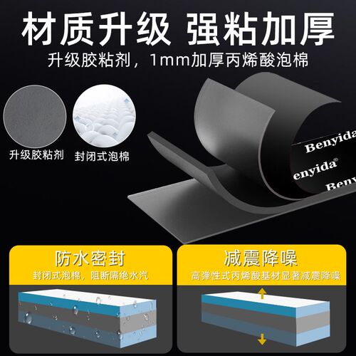 双面胶高粘度车用耐高温固定贴不留痕超强力泡沫加厚无痕款粘胶条
