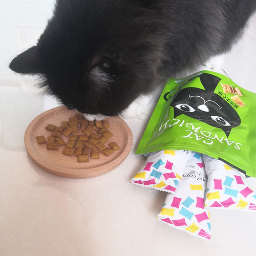 MeowCispy喵小翠夹心酥猫零食三文鱼鸡肉薄荷味猫饼干猫条60g*8包
