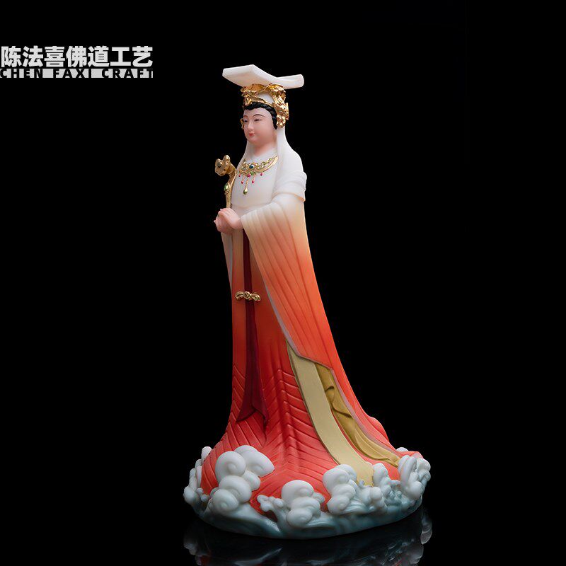 妈祖神像天上圣母天妃天后圣女像体真身湄洲岛海神娘娘白玉摆件像