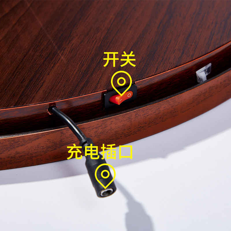 电动餐桌转盘底座家用实木圆桌转台自动旋转可调速酒店直播展示台