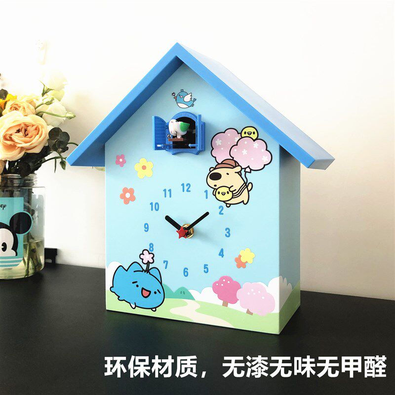 儿童闹钟布谷鸟学生用男女孩房卡通动漫座钟创意小鸟闹铃床头桌面
