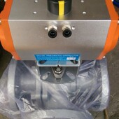 100 C气动法兰三通球阀DN15 16P Q644 45F