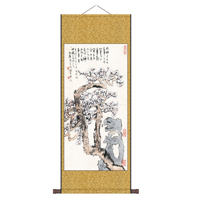 名家字画卷轴画花鸟画梅花图墨梅画水墨画国画丝绸画绢画装饰画