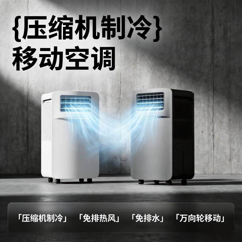 严选立式小型移动压缩机空调水冷散热免排热风万向轮便携即插即用