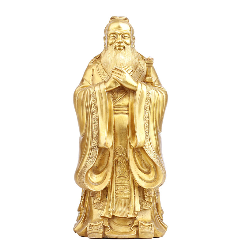 黄铜孔子雕像铜摆件教师节礼物恩师毕业送礼孔夫子像孔圣人铜像