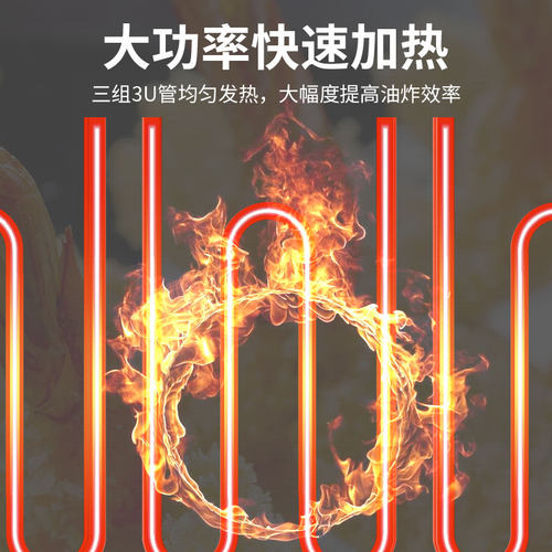 新款大容量油炸锅商用自动恒温台式40升电炸炉后翻式炸鸡排油炸机