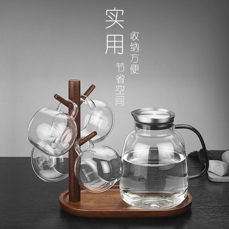 小北家杯架胡桃木创意放杯子架子沥水架家用收纳茶杯马克杯架倒挂