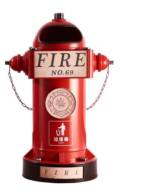 户外铁艺创意个性复古工业风消防栓垃圾桶大容量户外灭烟筒摆件