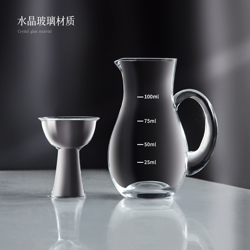 中式简约白酒杯套装家用手工制作水晶玻璃分酒器套装创意一口杯子