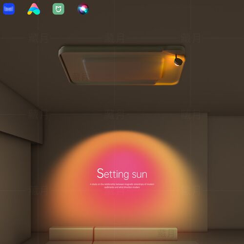 网红夕阳灯客厅灯主灯创意led吸顶灯卧室灯房间氛围2025新款灯具