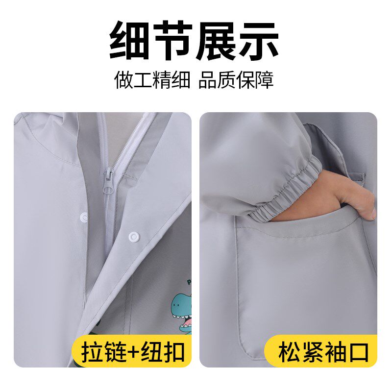 布料款儿童雨衣男童女童小学生中大童上学专用带书包位全身防暴雨