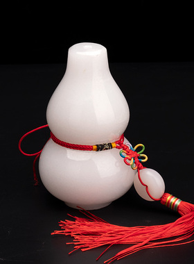 福雅禄白玉葫芦摆件福禄家居客厅吉祥中式摆设玄关电视桌柜装饰品