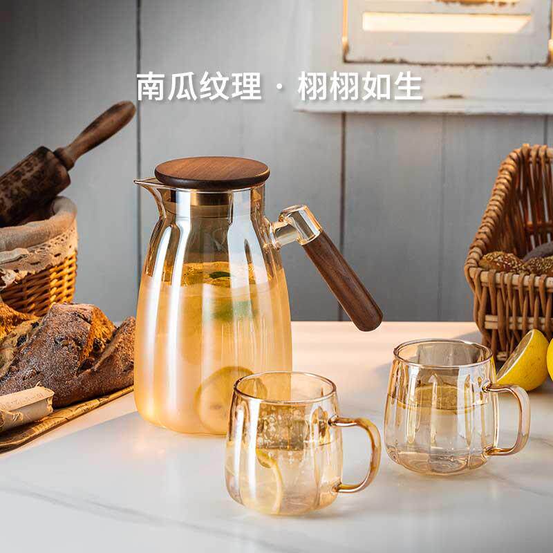 大容量冷水壶玻璃耐高温冷泡茶瓶子家用储水凉水壶套装凉白开水杯