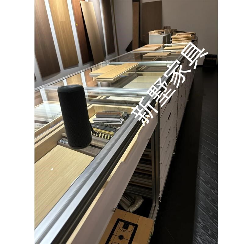轻奢铝型材中岛展示柜店铺落地物料柜流水台柜台饰品店柜子储物柜