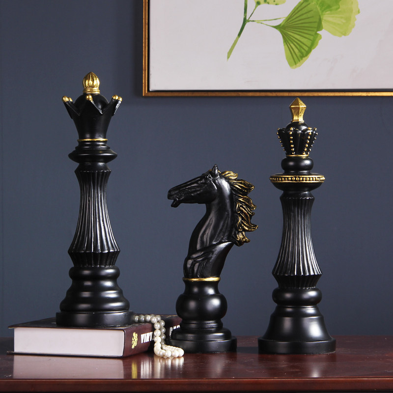 国际象棋 美式书房软装摆设客厅酒柜展厅装饰摆件 艺术软装工艺品