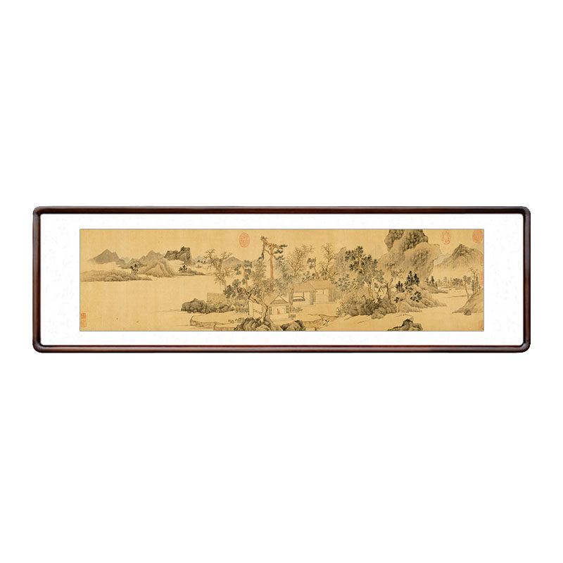 文征明存菊图国画山水画新中式客厅装饰画名家字画办公室横版挂画