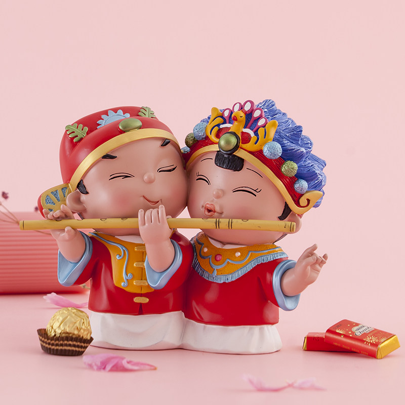 婚庆娃娃摆件创意结婚礼物纪念礼品新婚实用浪漫婚房装饰卧室摆设