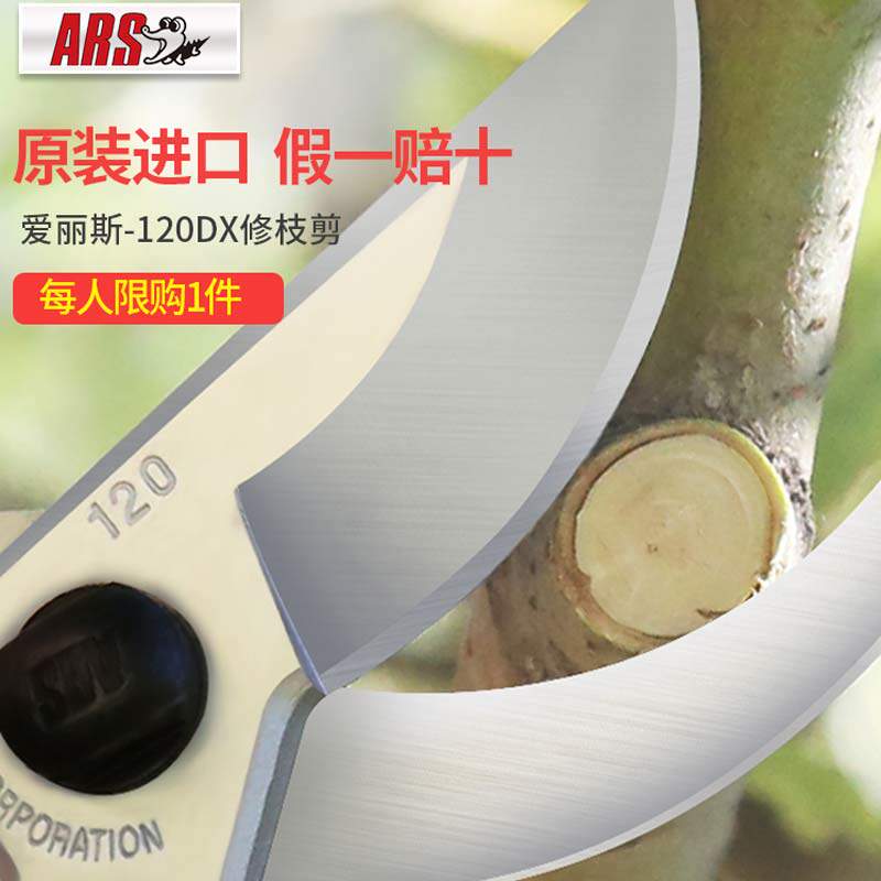 爱丽斯120DX修枝剪进口剪刀修花进口果树粗枝剪省力园艺剪枝剪刀