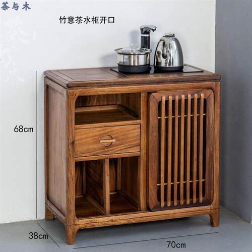 茶桌侧边茶水柜置物架茶台
