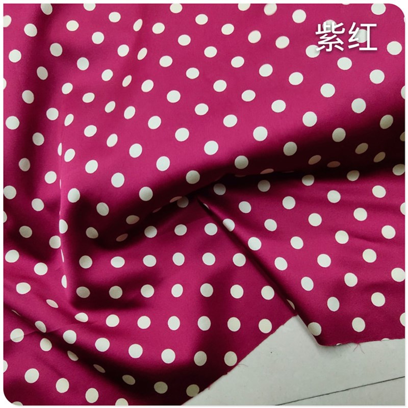 桑蚕丝19姆米真丝面料水玉圆点多色真丝绸缎旗袍衬衫连衣裙布料