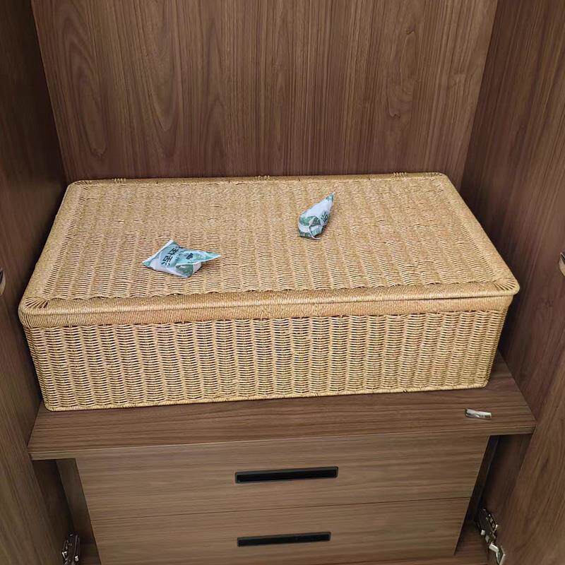 大容量床底箱扁平收纳箱子防潮书籍箱床下收纳箱塑料防藤编织矮箱
