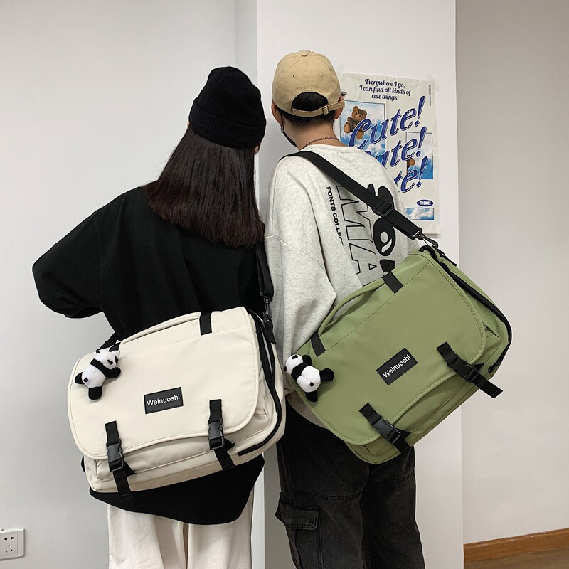大学生双肩包单肩两用多功能休闲翻盖男女纯色中学生三用斜挎书包