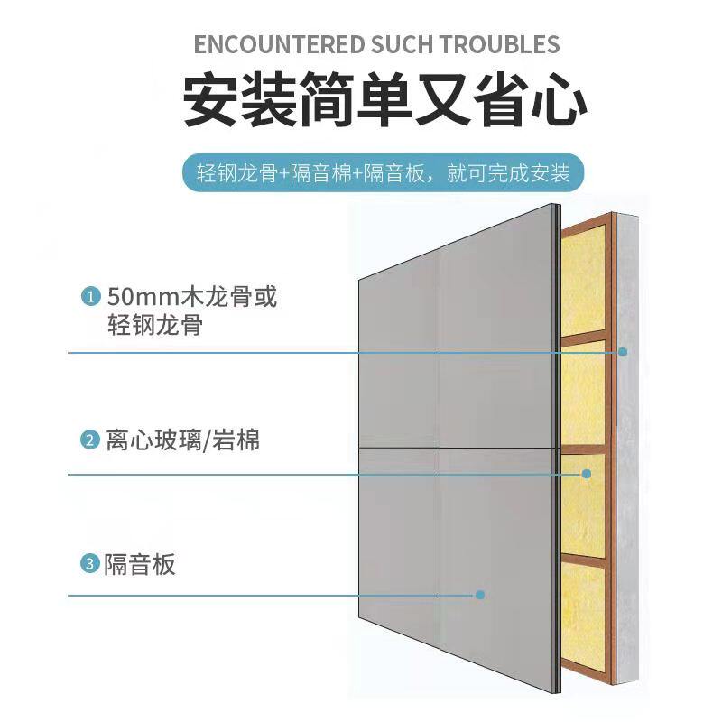 阻尼复合镁隔音板玻石膏板家庭消音KTV影院墙体隔噪音装修材料