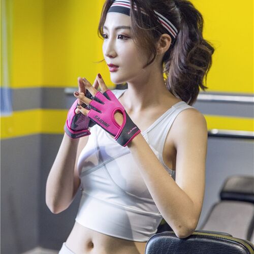 健身手套女士夏骑行登山防滑壶铃哑铃撸铁飞盘单车防起茧运动半指
