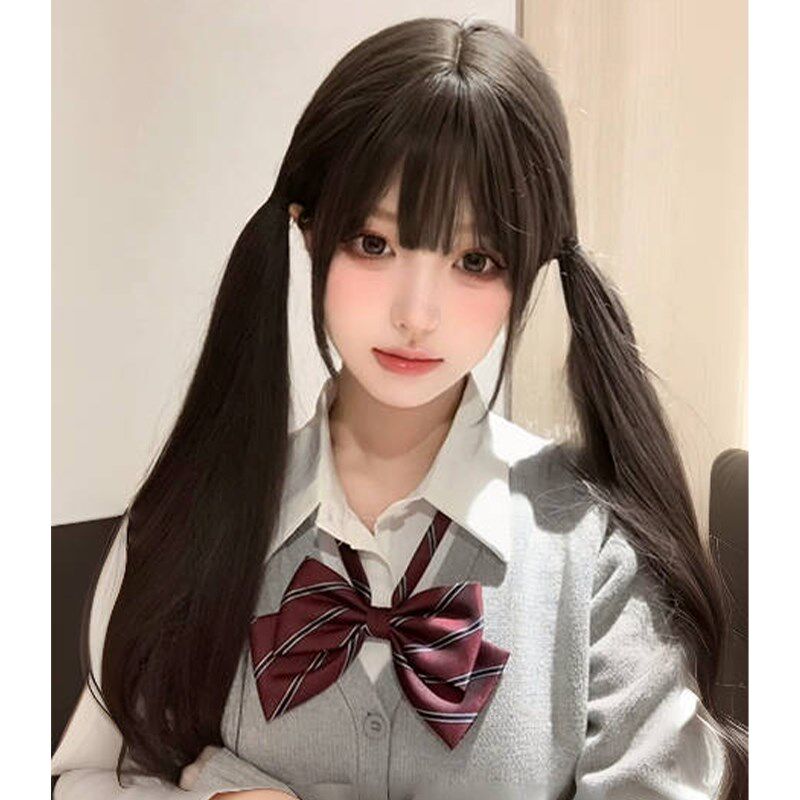 假发女长发全头套式少萝同款甜美日常双马尾黑长直齐刘海jk假发套