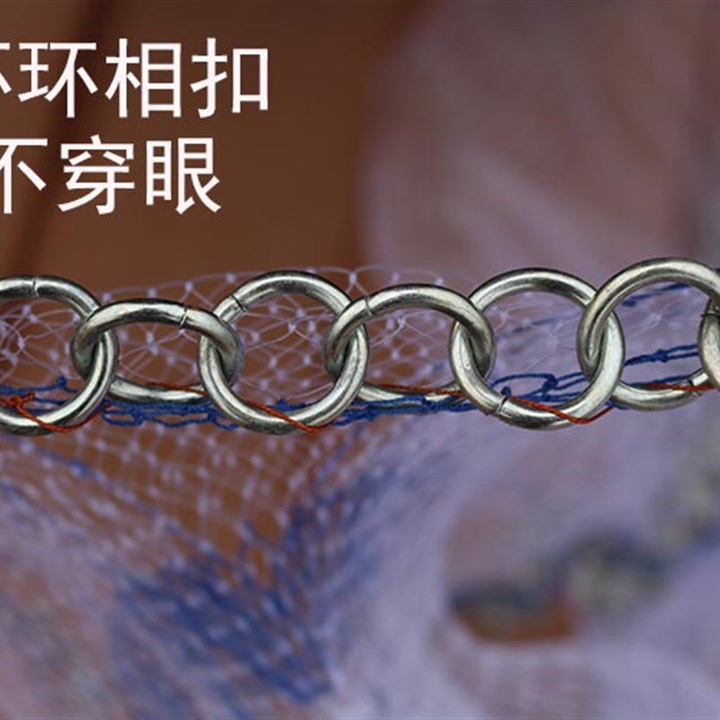 韩式传统手撒网渔网撒网铁链手抛网易抛网小网眼捕鱼网旋网打渔网