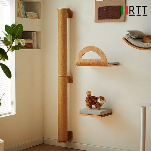 RTT猫爬架通天柱猫窝猫树一体不占地蓬胀钉实木顶天立地猫爬架子
