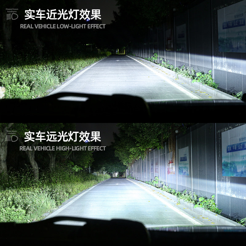 H4远近一体双光自带透镜超亮汽车led大灯泡激光摩托24V货车改装H7