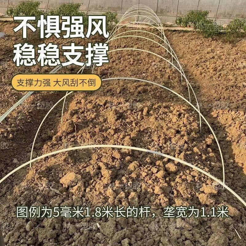 小拱棚支架蔬菜农用秋冬菜地温室花棚大棚骨架玻璃纤维支撑杆实心