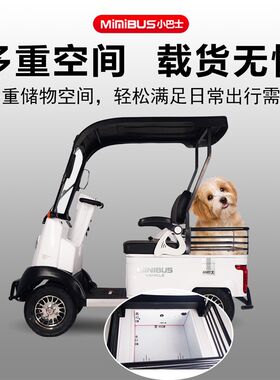 小巴士新款X2双人座单排小巧电动四轮车老年代步车残疾人载货老人