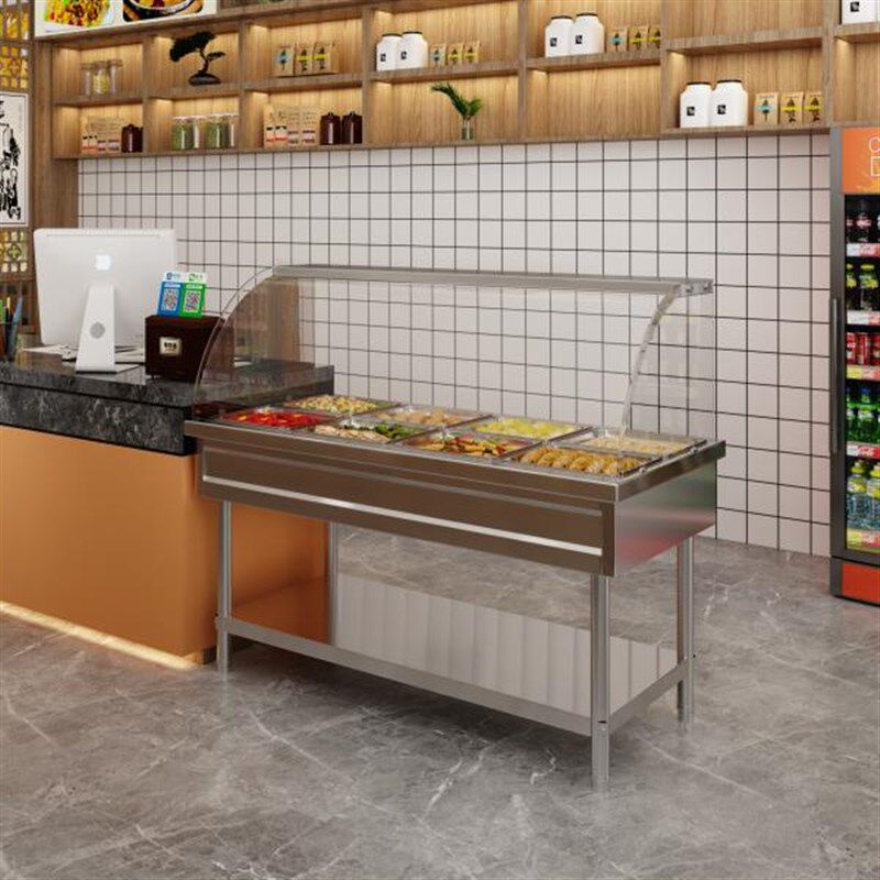 保温售饭台商用快餐保温台保温餐车食堂打菜台保温汤池蒸菜台玻璃