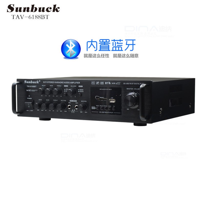 大功率蓝牙功放机FM收音无损插卡USB12v220伏家用车载K歌音响正品